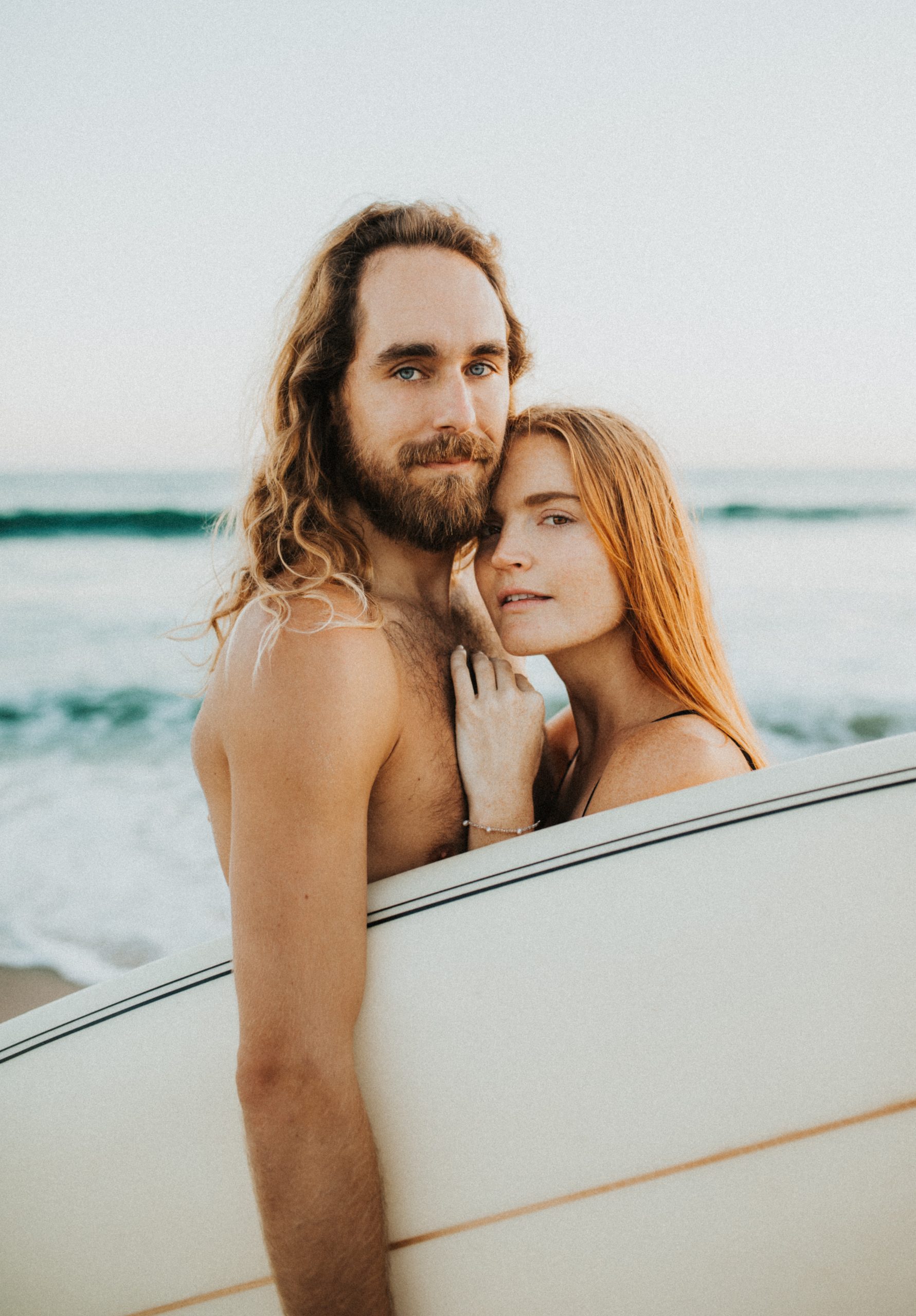 Surfboard Couple Session Engagement